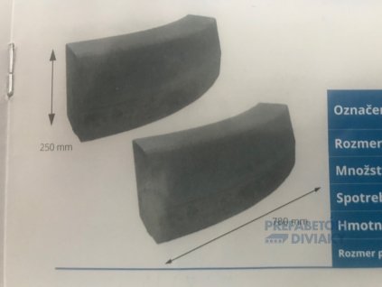652 obrubnik oblukovy 70x150x250
